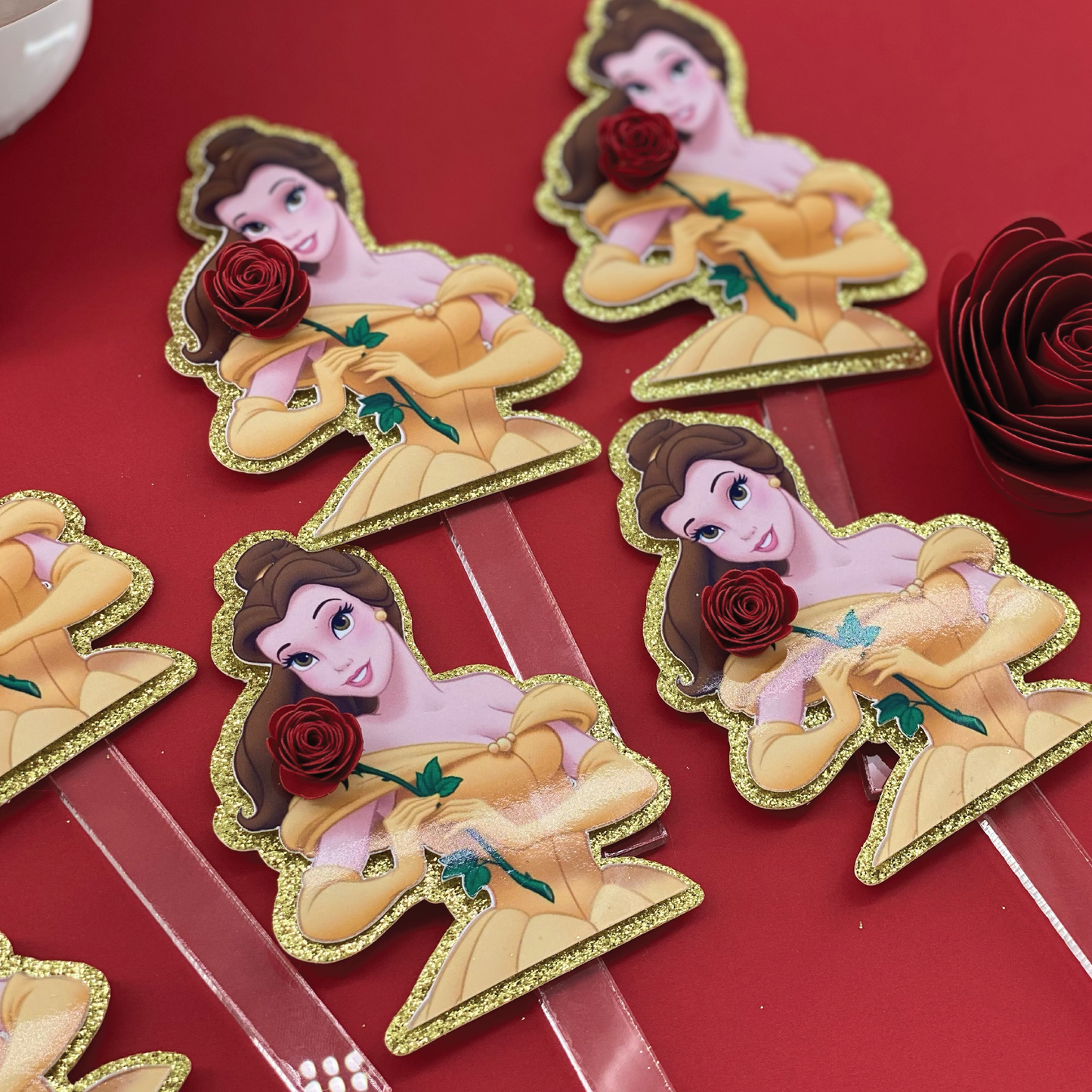 Belle princess cupcake toppers