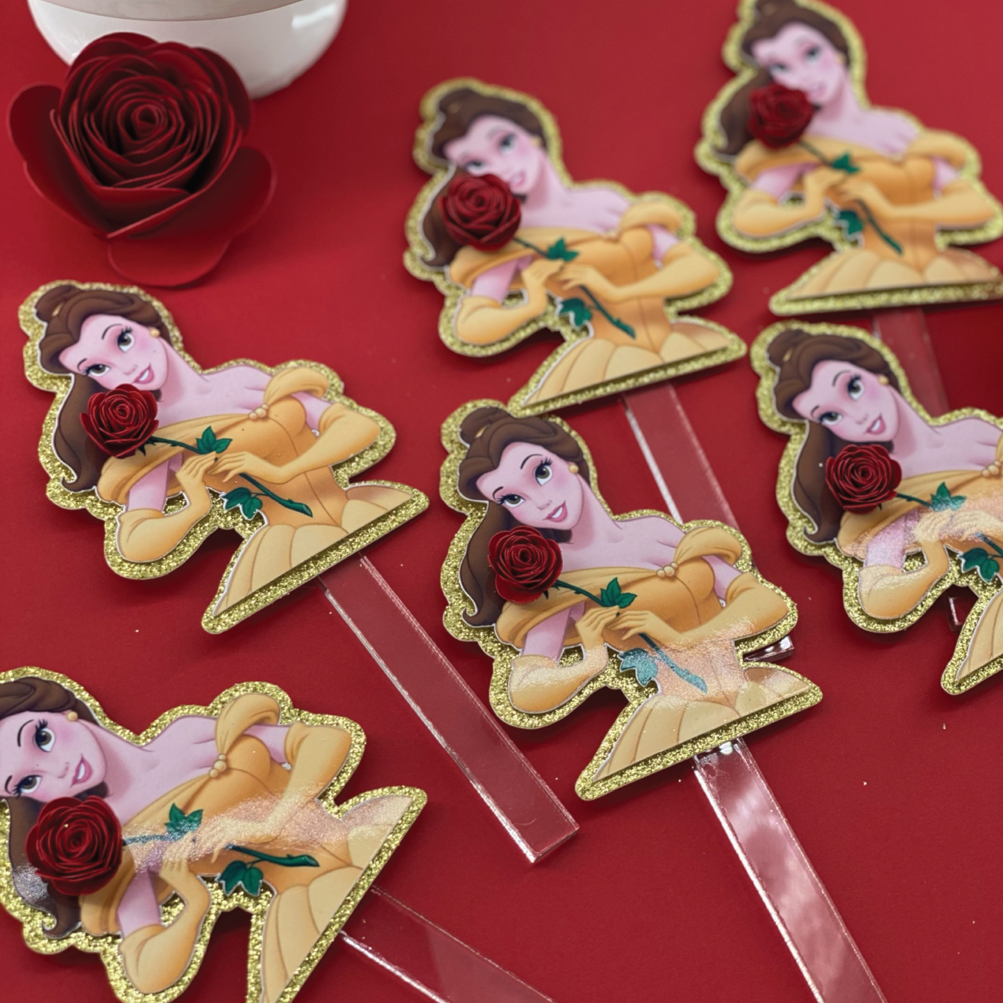 Belle princess cupcake toppers