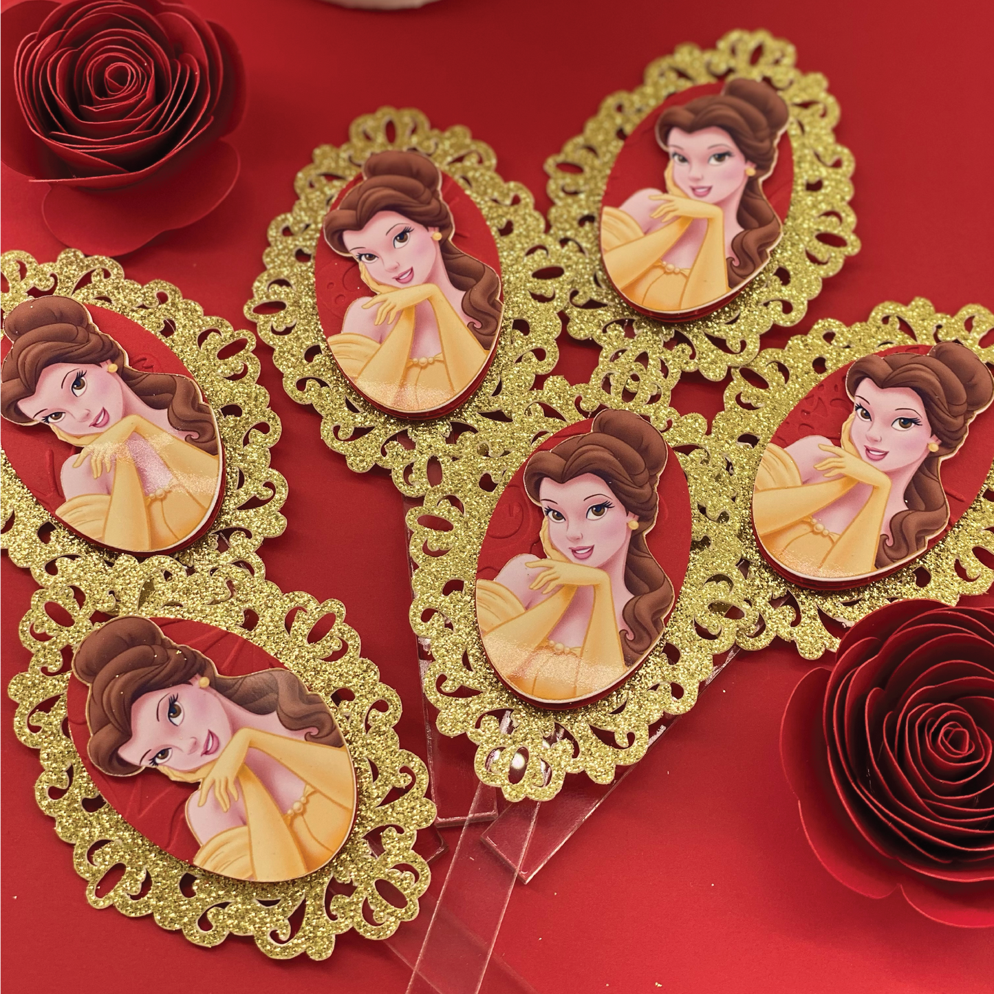 Belle princess cupcake toppers