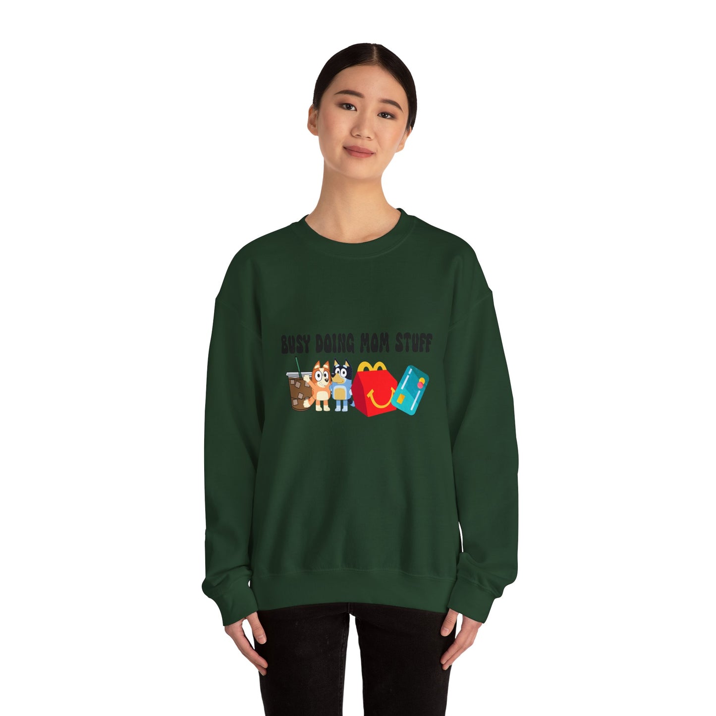 Busy Doing Mom Stuff Sweatshirt - Cute & Comfy Crewneck for Moms, Gifts for Mother's Day, Birthday Present, Relaxed Fit, Casual Wear