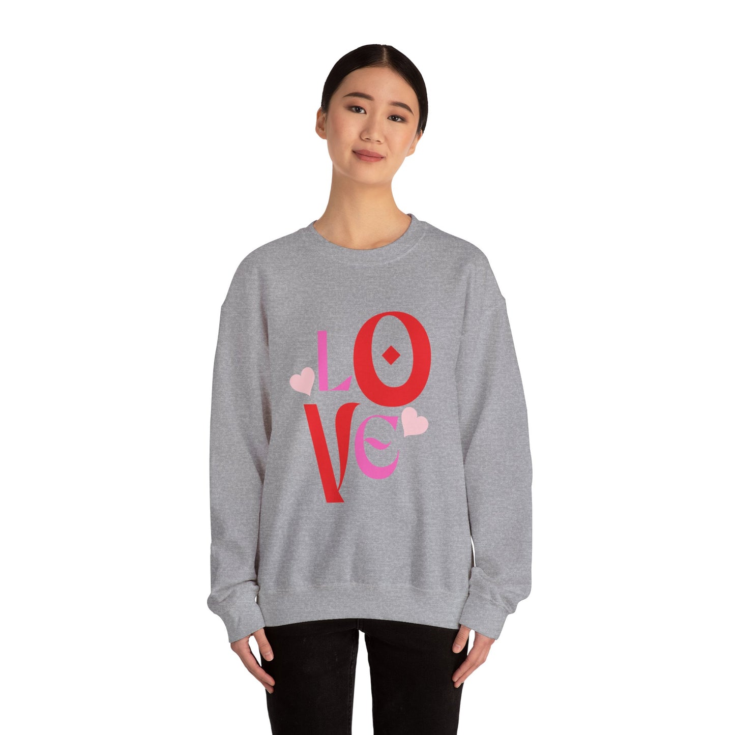 Love Graphic Sweatshirt, Cozy Crewneck, Valentine's Day Gift, Clothing, Casual Fashion