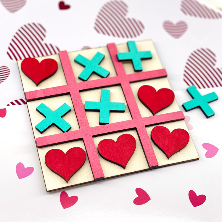 Tic tac toe, svg laser file, Valentine's Day