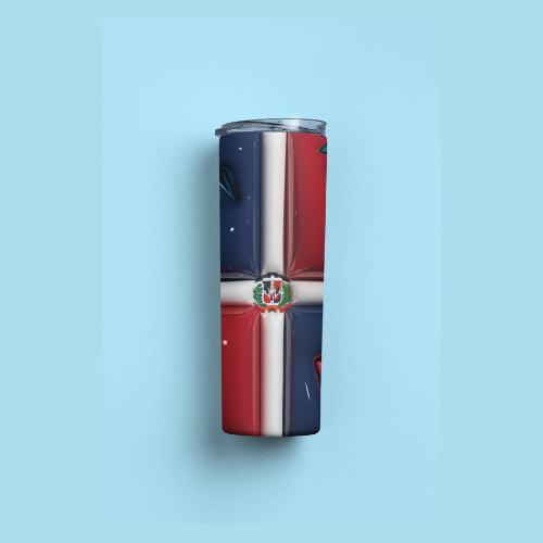 Dominican flag puff Tumbler wrap png
