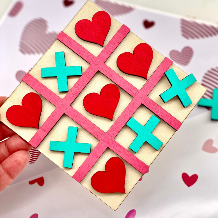 Tic tac toe, svg laser file, Valentine's Day