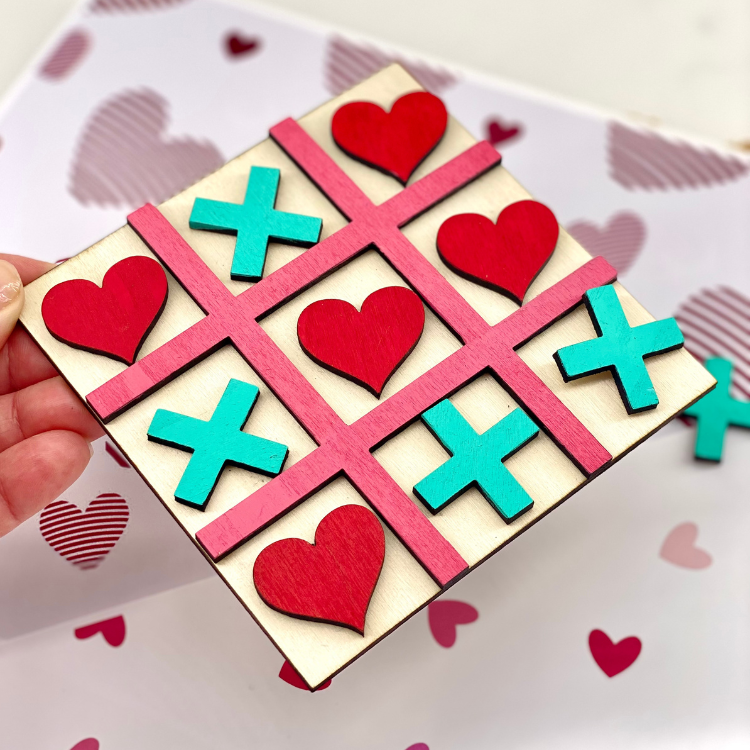 Tic tac toe, svg laser file, Valentine's Day
