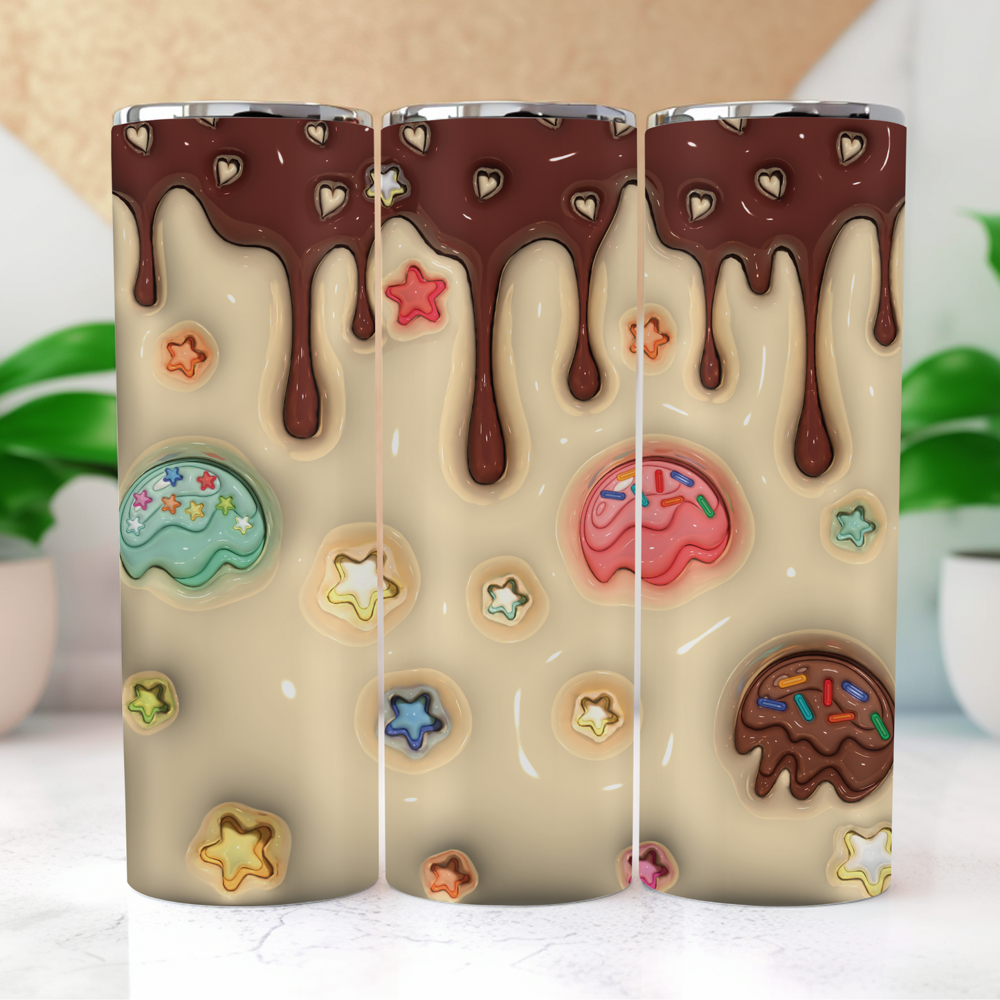 Ice cream chocolate dripping sublimation tumbler wrap png, tumbler ideas, sublimation ideas, sublimation designs