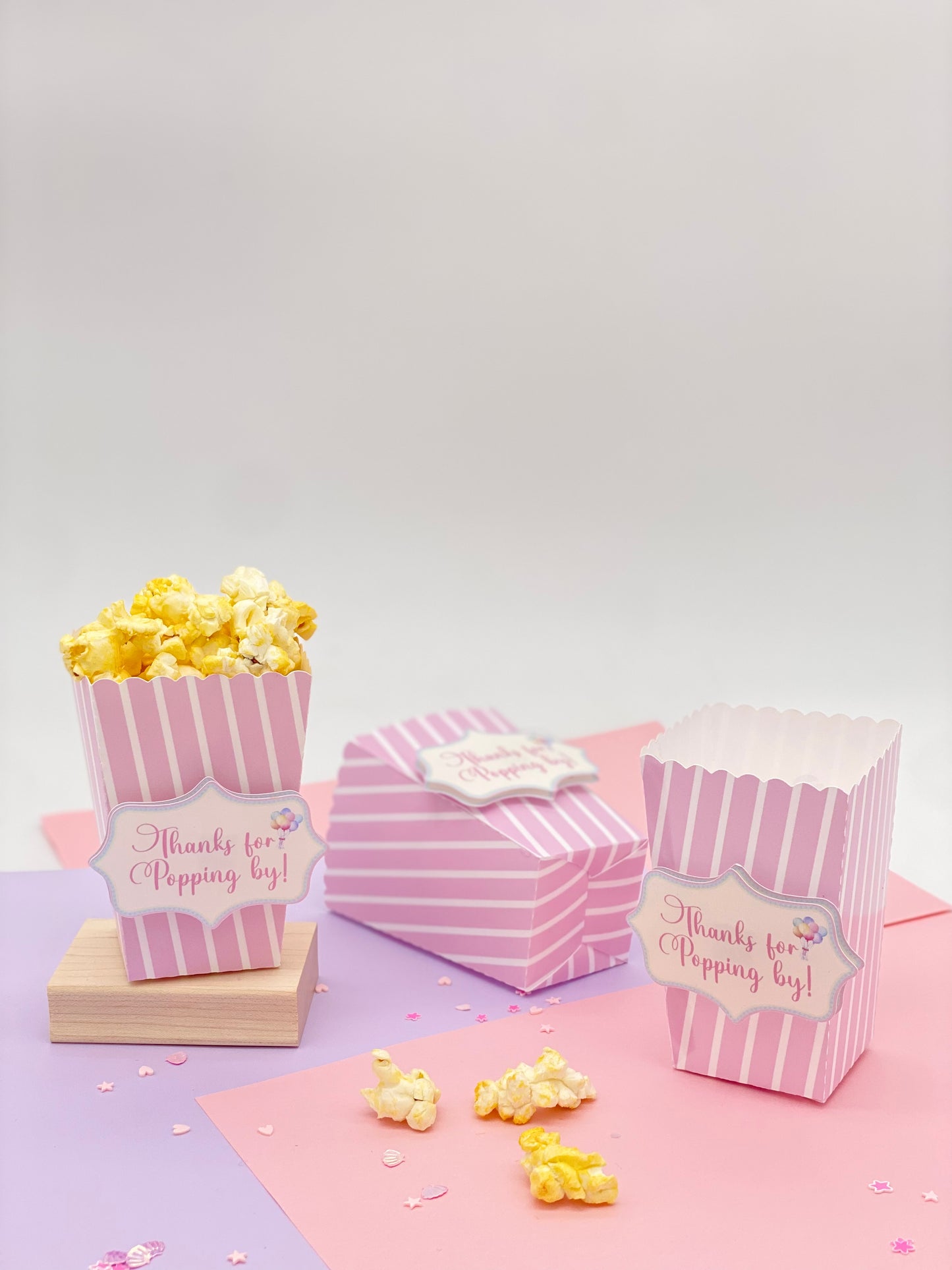 Carnival Popcorn boxes, Circus pink