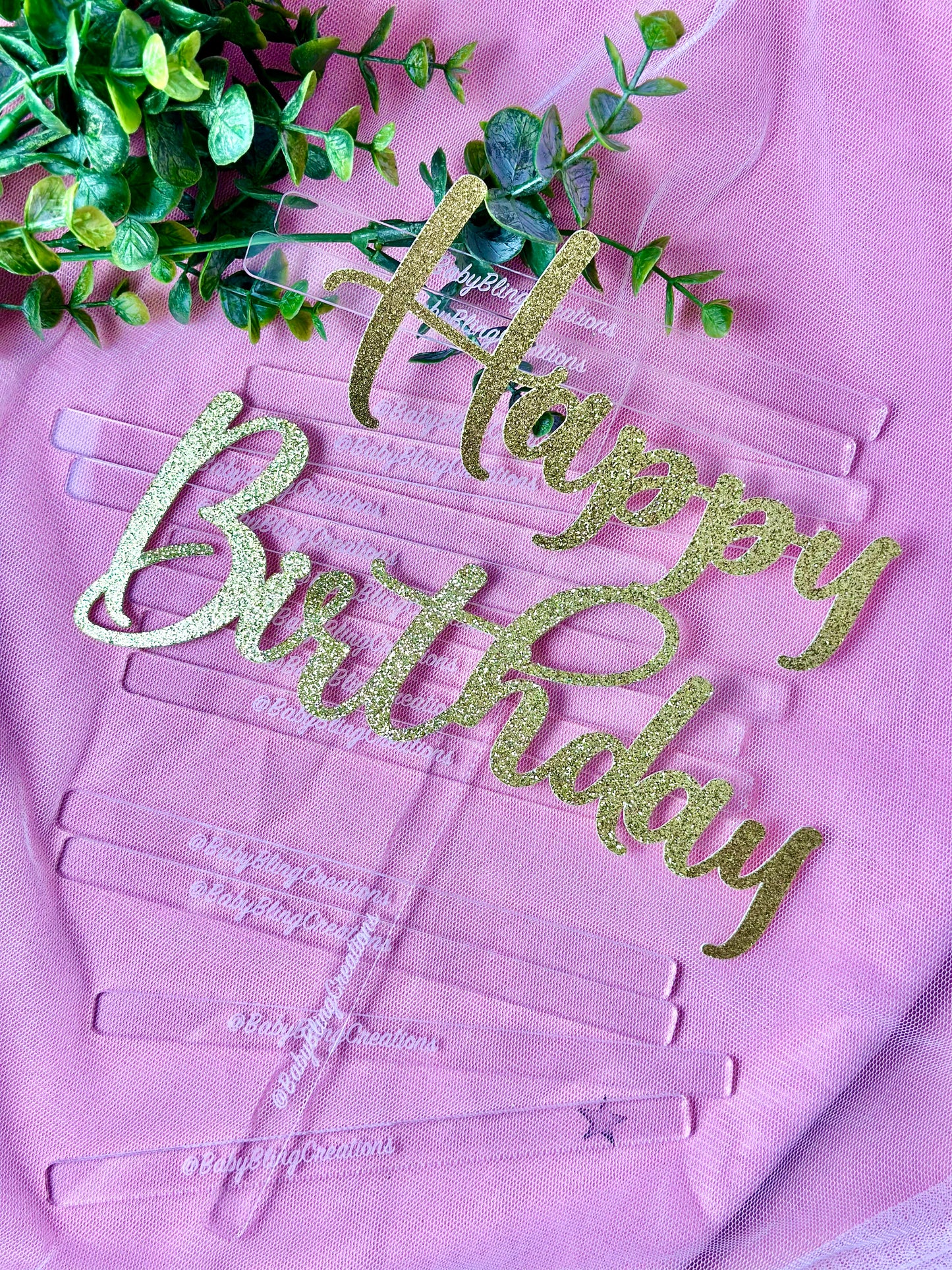 Acrylic Clear Sticks, cake topper, laser cut sticks,