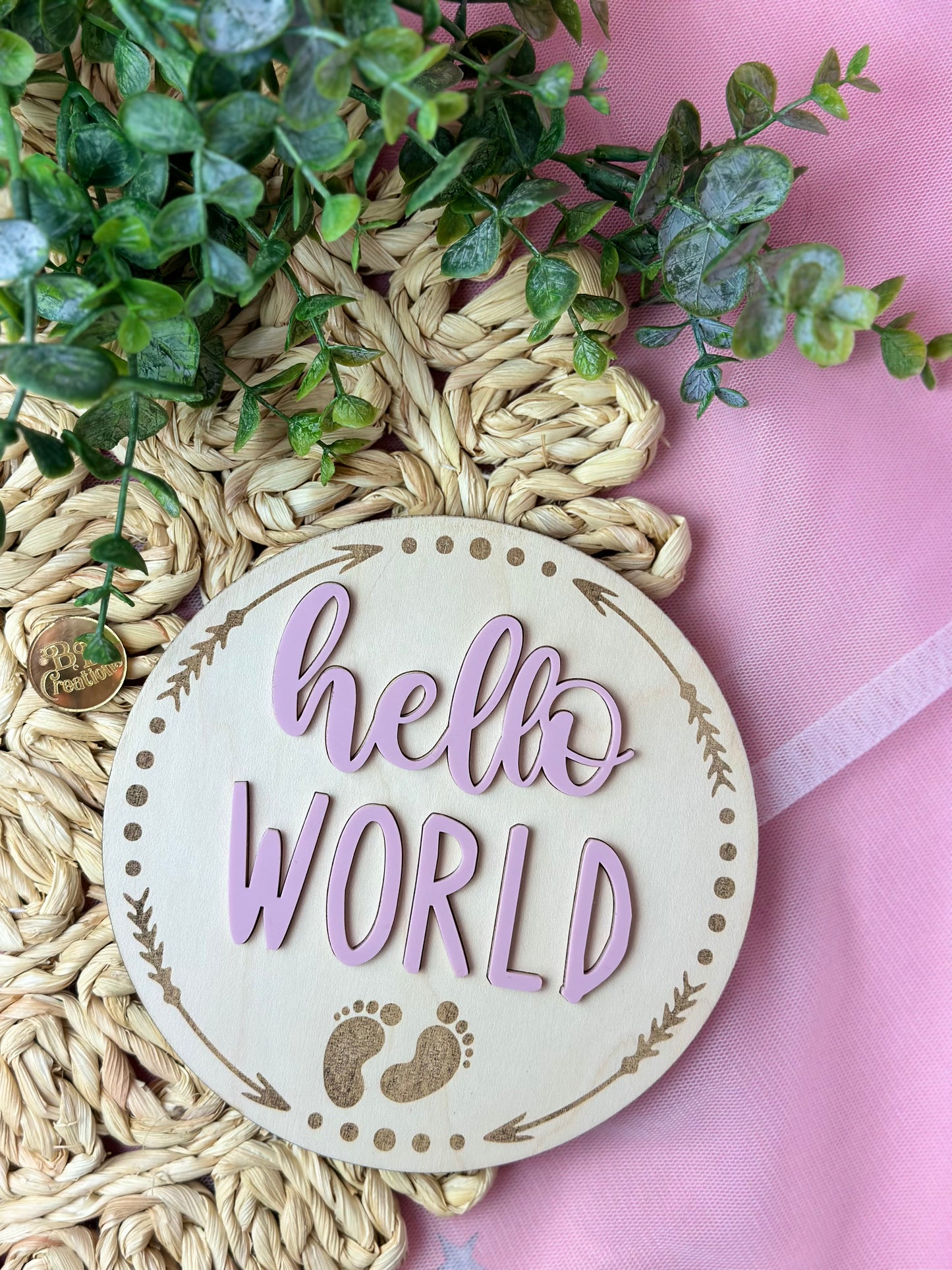 Hello Word Sign, welcome baby, baby sign, wood sign , hello word, baby shower