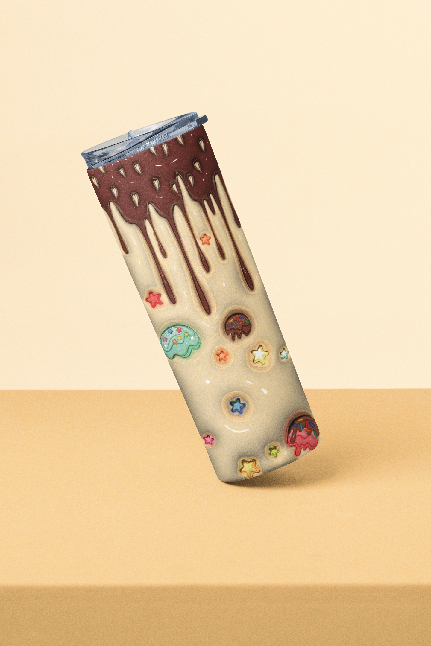 Ice cream chocolate dripping sublimation tumbler wrap png, tumbler ideas, sublimation ideas, sublimation designs