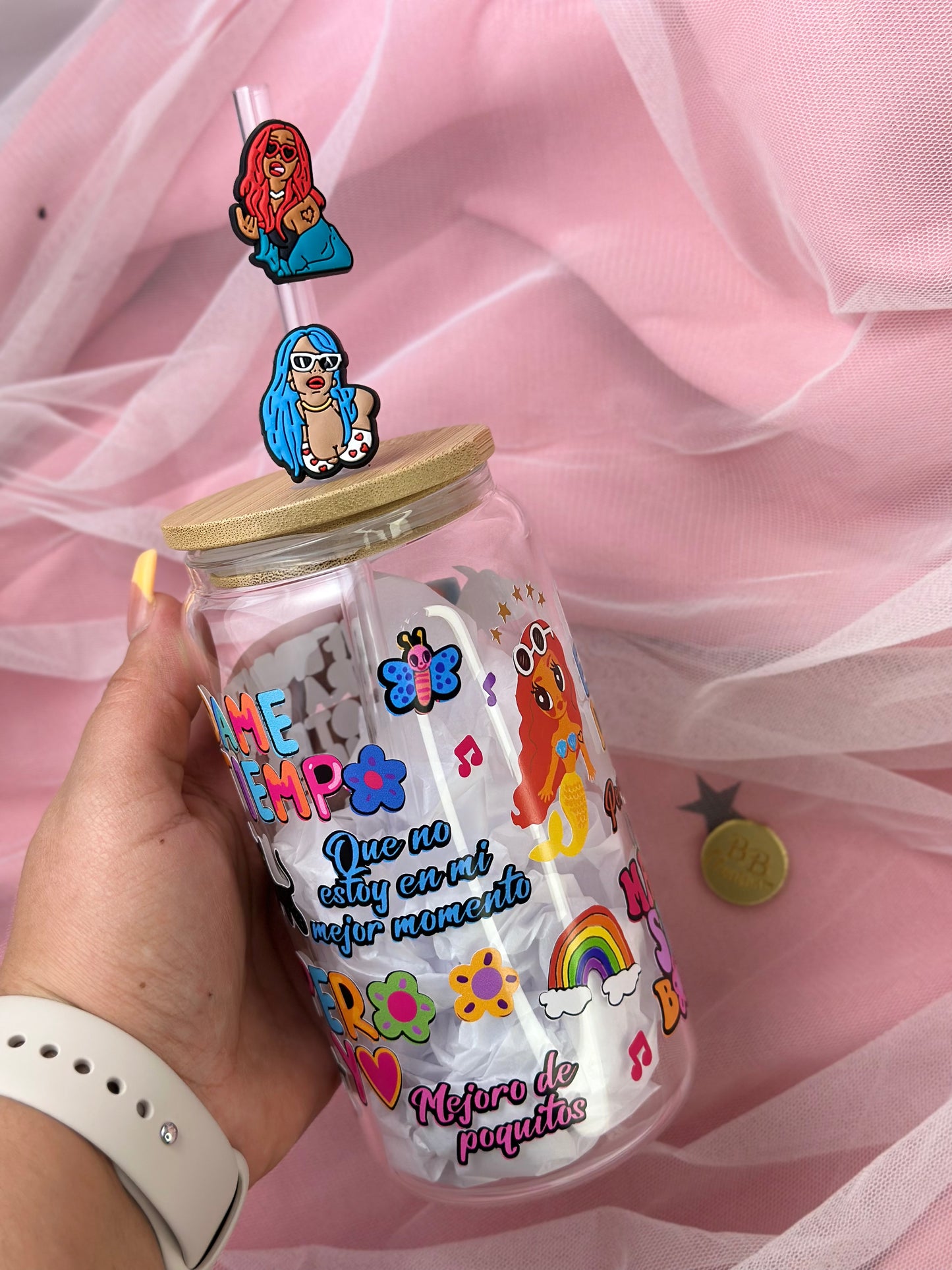 Mañana sera bonito cup, Karol G cup, clear cup, me curo del corazón,