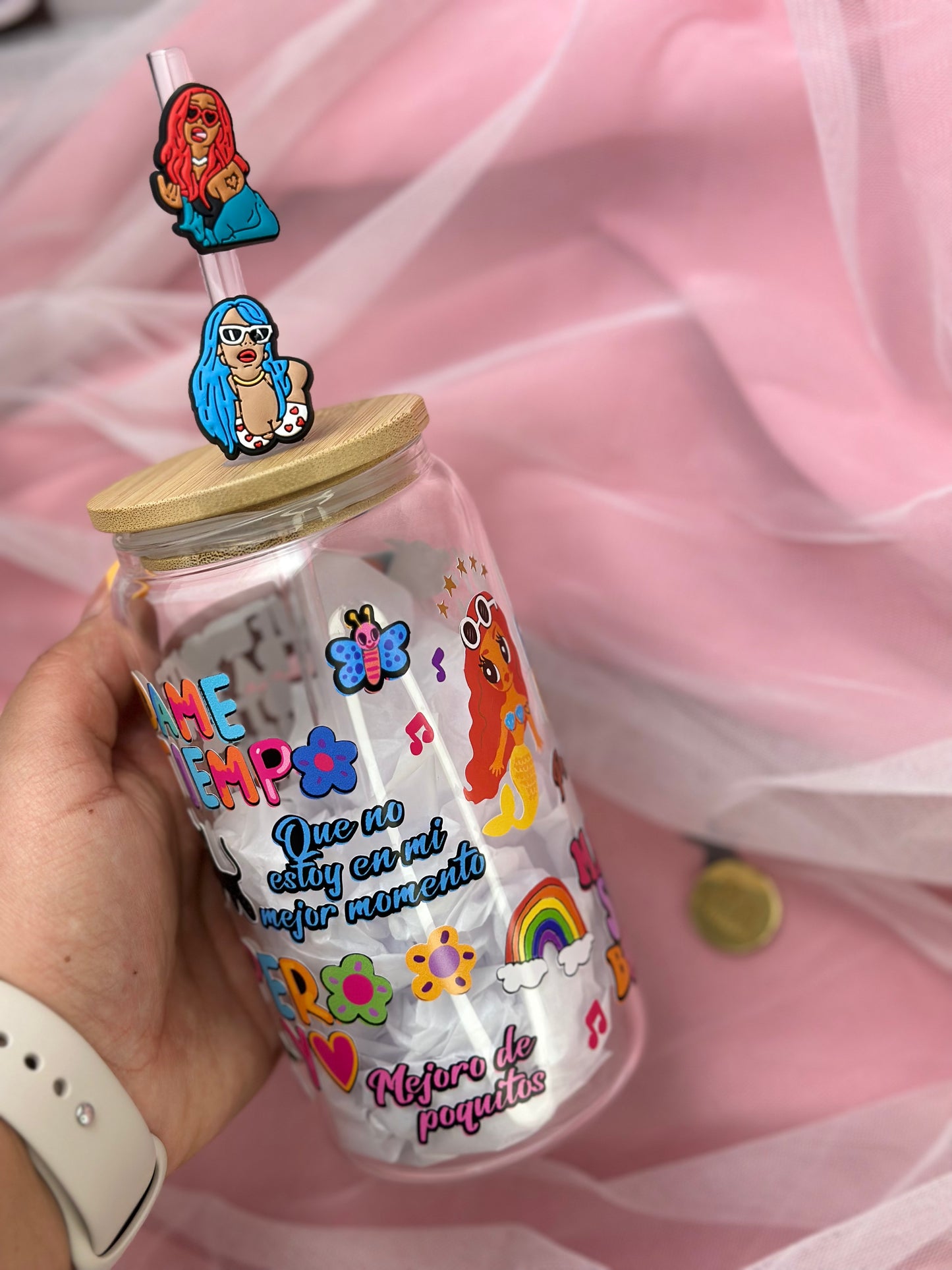 Mañana sera bonito cup, Karol G cup, clear cup, me curo del corazón,