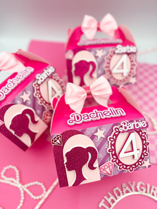 Pink Doll Silhouette Birthday Boxes