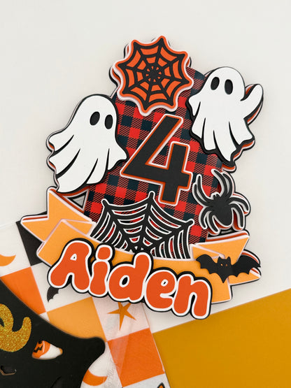 Halloween Cake Topper, Ghost Birthday Decor