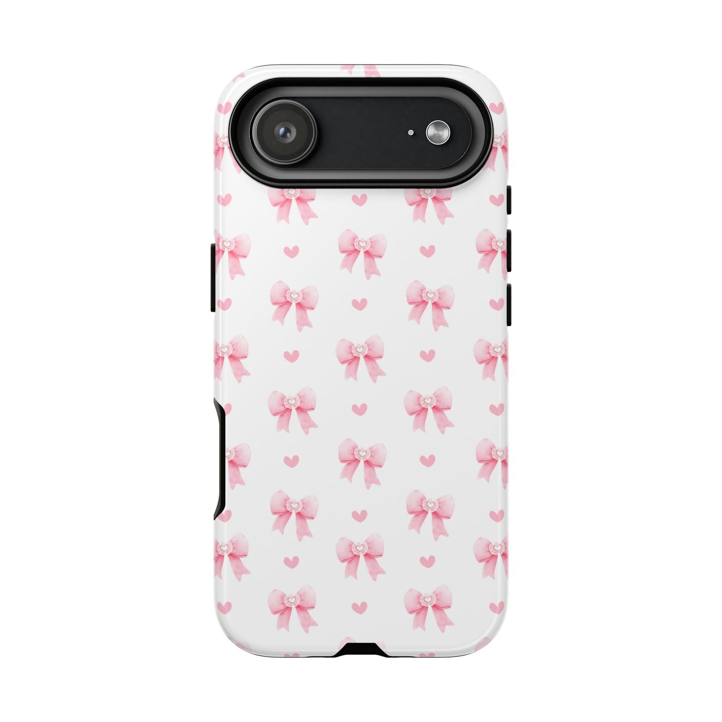 Pink Bow Pattern Phone Case — Cute Girly iPhone Protective Cover