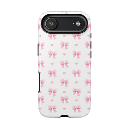 Pink Bow Pattern Phone Case — Cute Girly iPhone Protective Cover