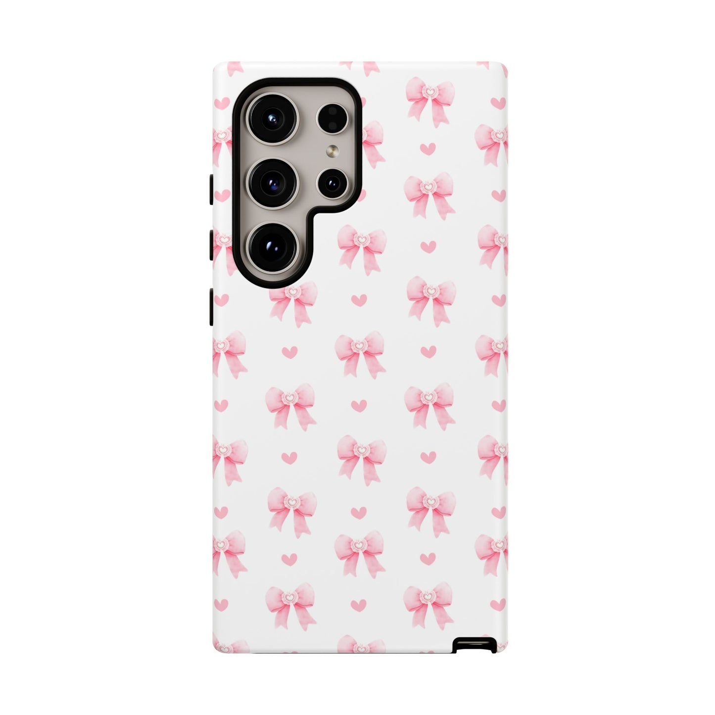 Pink Bow Pattern Phone Case — Cute Girly iPhone Protective Cover