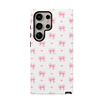 Pink Bow Pattern Phone Case — Cute Girly iPhone Protective Cover