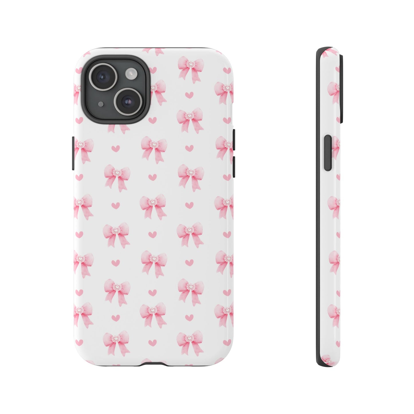 Pink Bow Pattern Phone Case — Cute Girly iPhone Protective Cover