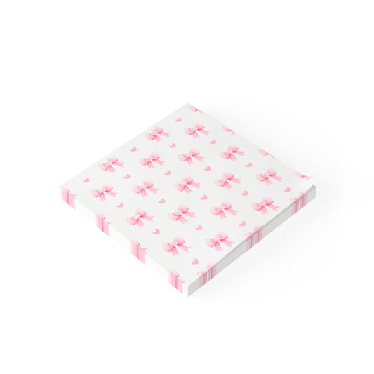 Pink Bow Sticky Notes, Girly Office