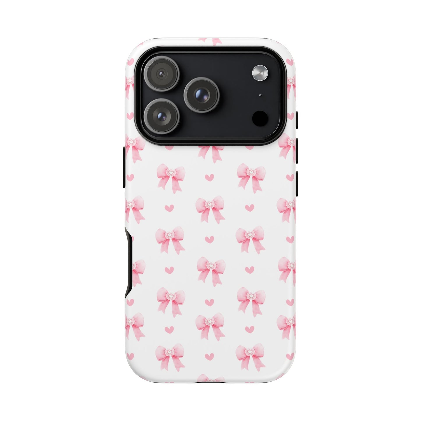 Pink Bow Pattern Phone Case — Cute Girly iPhone Protective Cover