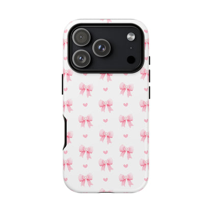 Pink Bow Pattern Phone Case — Cute Girly iPhone Protective Cover