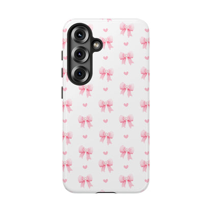 Pink Bow Pattern Phone Case — Cute Girly iPhone Protective Cover