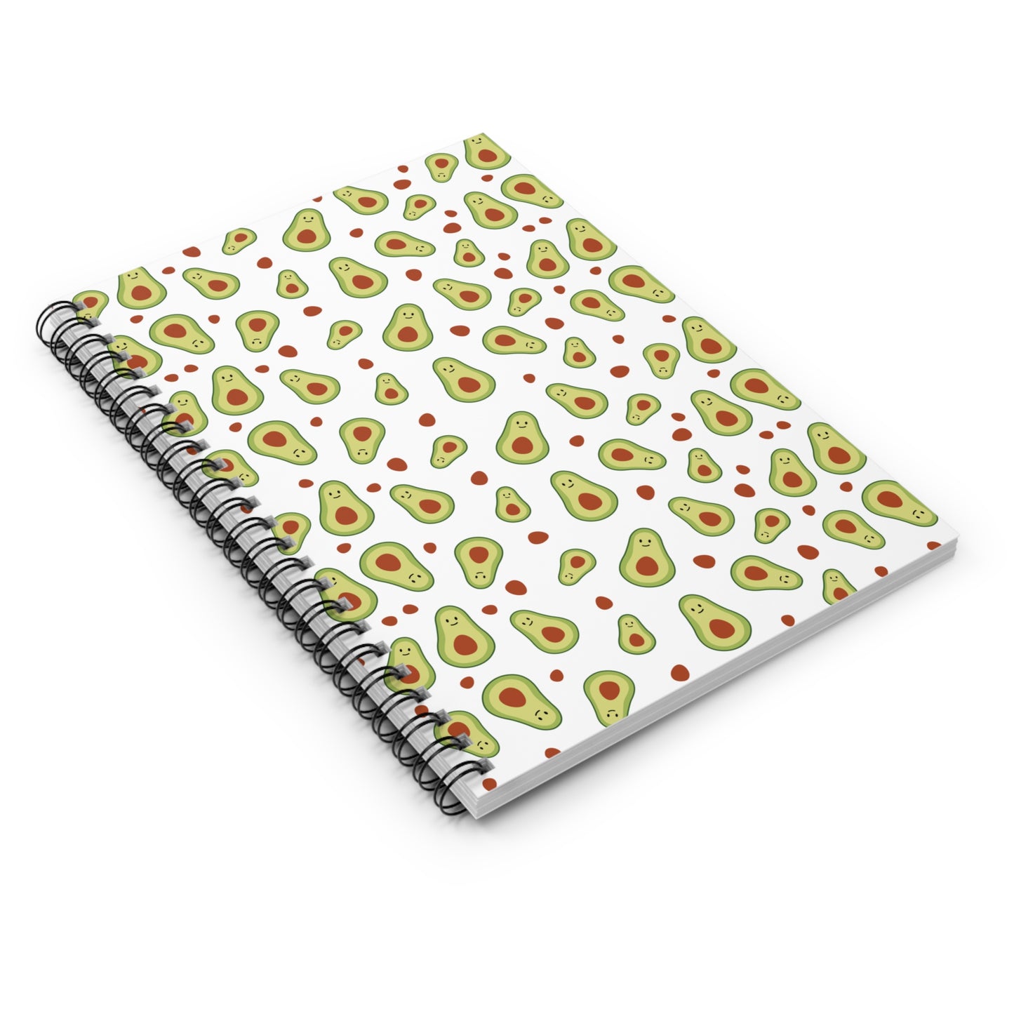 Avocado Pattern Spiral Notebook, Avocado Lover