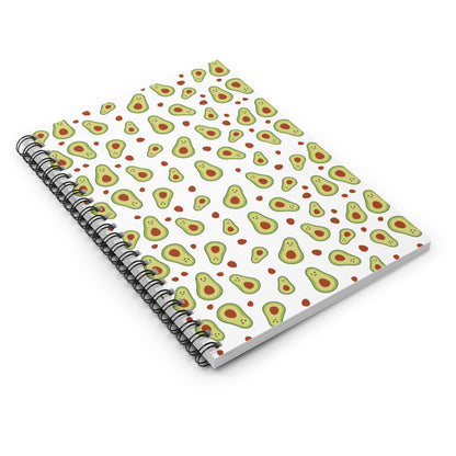 Avocado Pattern Spiral Notebook, Avocado Lover