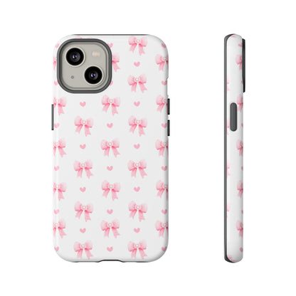 Pink Bow Pattern Phone Case — Cute Girly iPhone Protective Cover