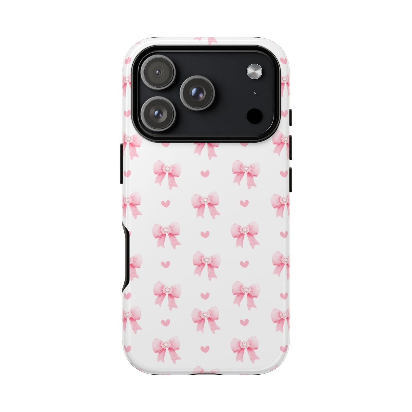 Pink Bow Pattern Phone Case — Cute Girly iPhone Protective Cover