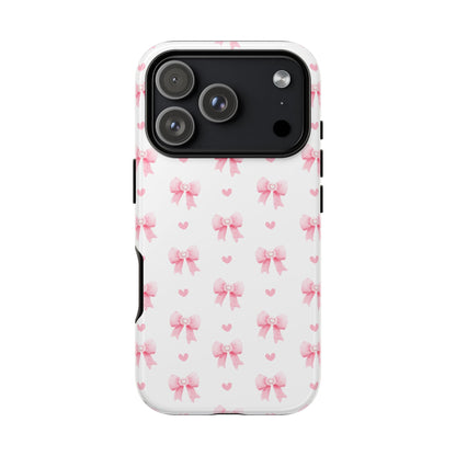 Pink Bow Pattern Phone Case — Cute Girly iPhone Protective Cover