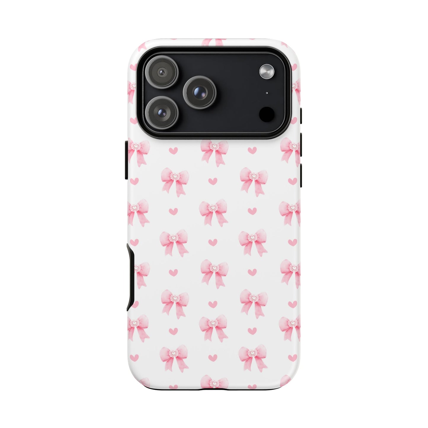 Pink Bow Pattern Phone Case — Cute Girly iPhone Protective Cover