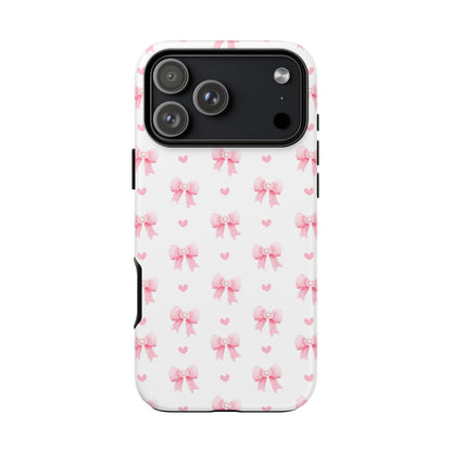 Pink Bow Pattern Phone Case — Cute Girly iPhone Protective Cover