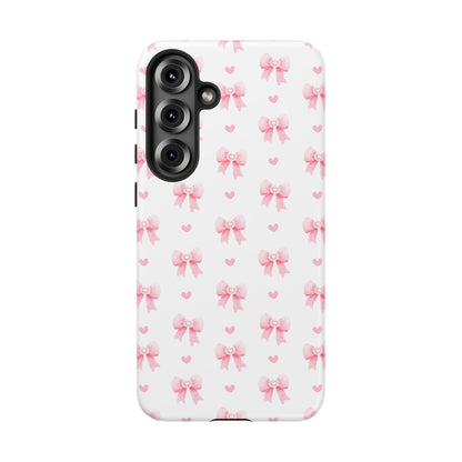 Pink Bow Pattern Phone Case — Cute Girly iPhone Protective Cover