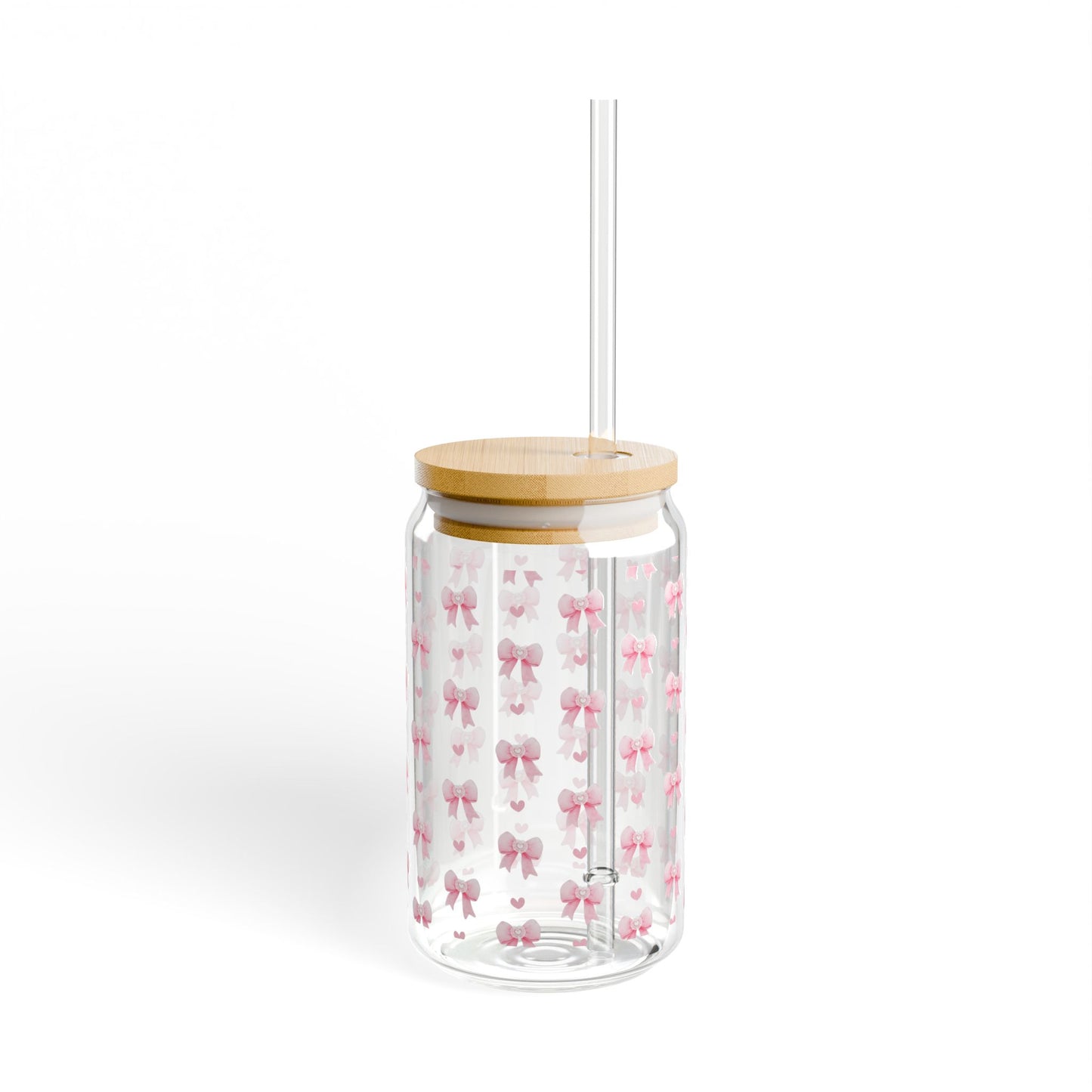 Pink Bows Glass Cup, Girly Cup