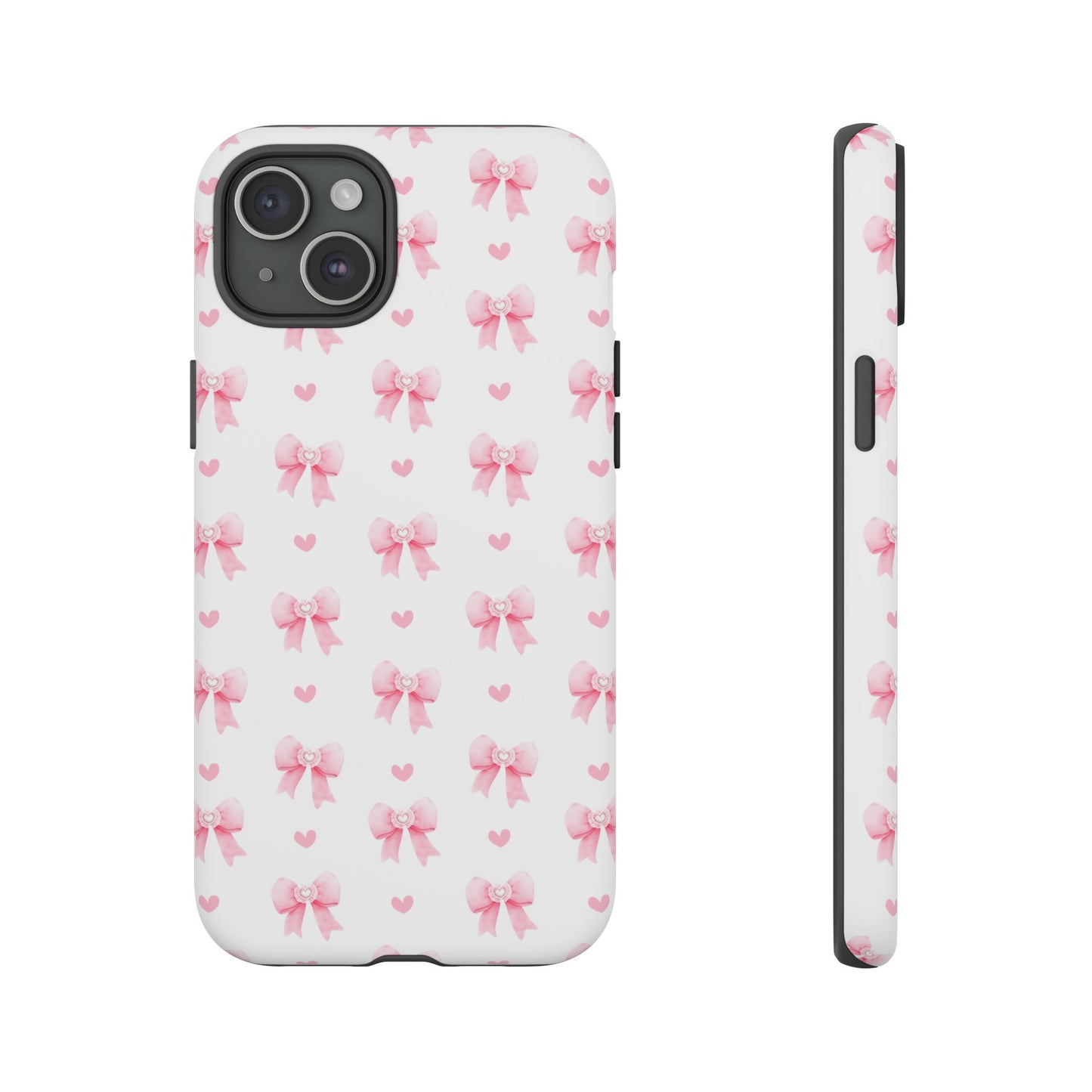 Pink Bow Pattern Phone Case — Cute Girly iPhone Protective Cover