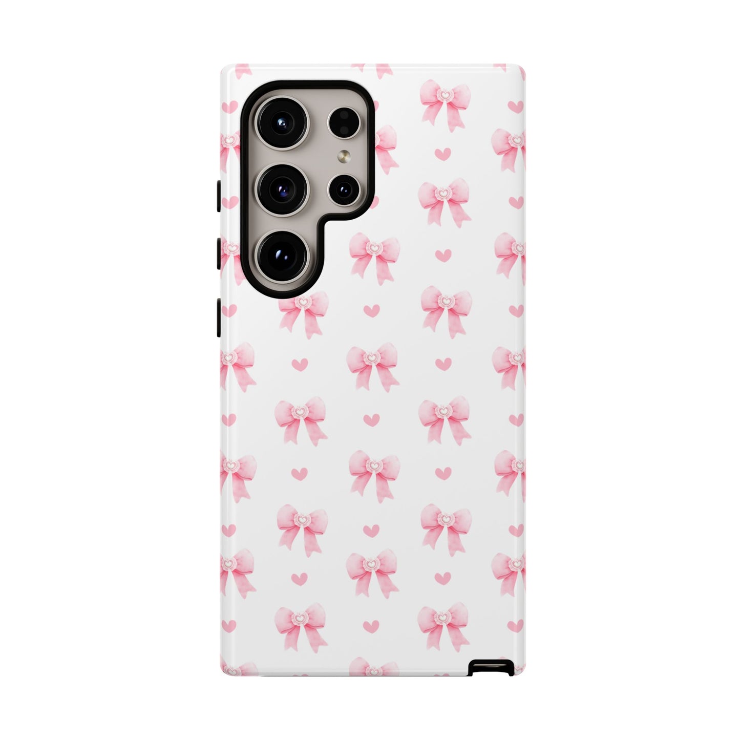 Pink Bow Pattern Phone Case — Cute Girly iPhone Protective Cover