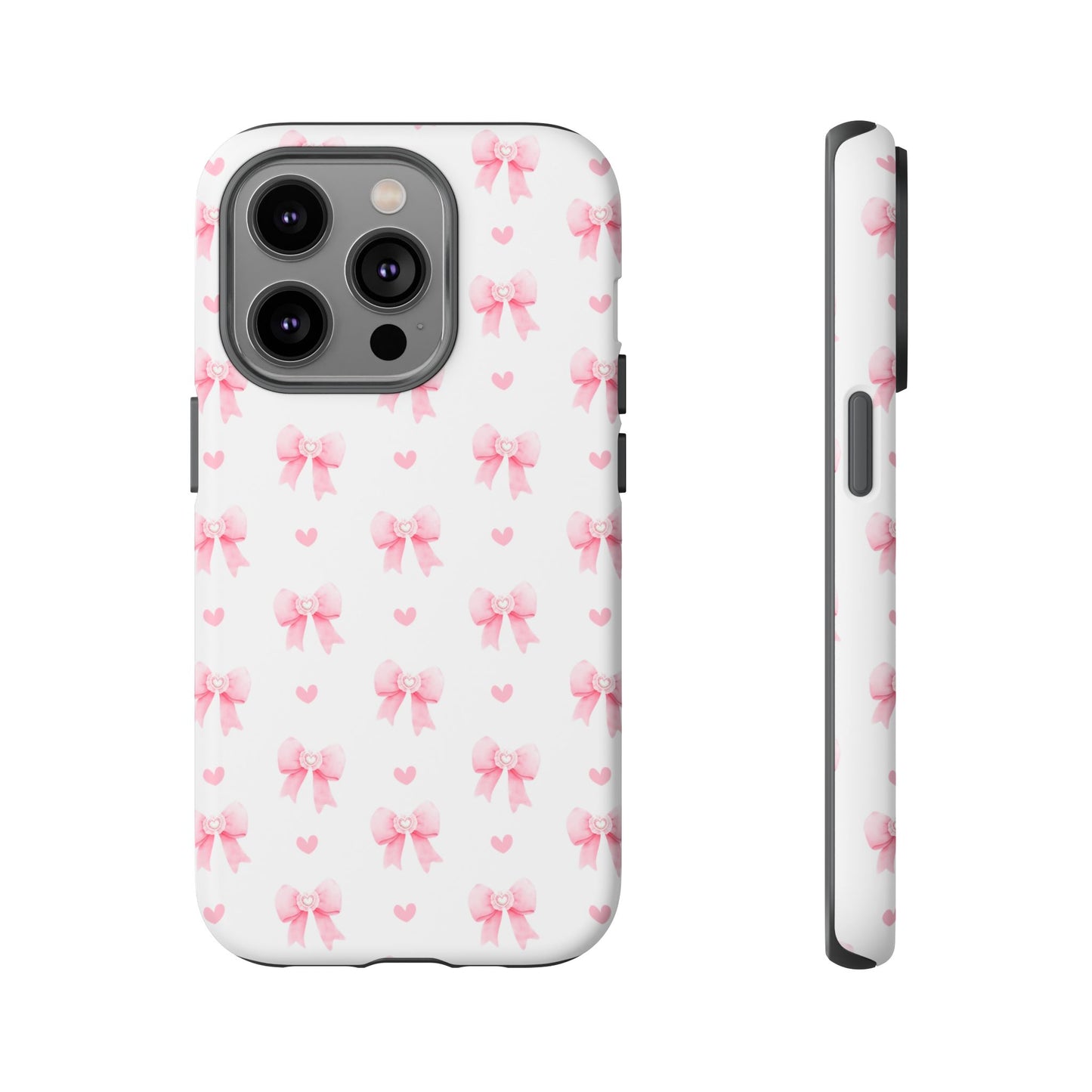 Pink Bow Pattern Phone Case — Cute Girly iPhone Protective Cover