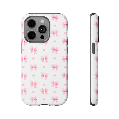 Pink Bow Pattern Phone Case — Cute Girly iPhone Protective Cover