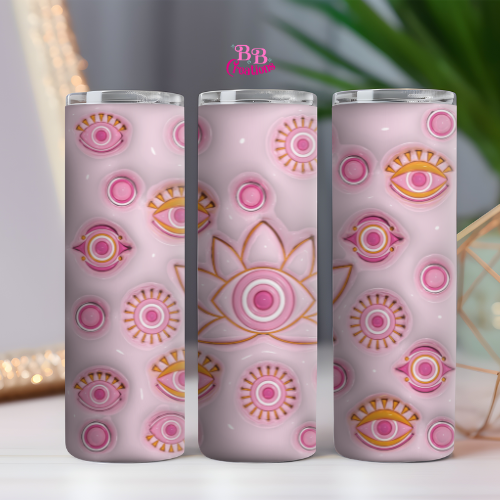 Evil Eye , Lotus flower, sublimation wrap png, tumbler ideas, pink cup, tumbler design, sublimation design