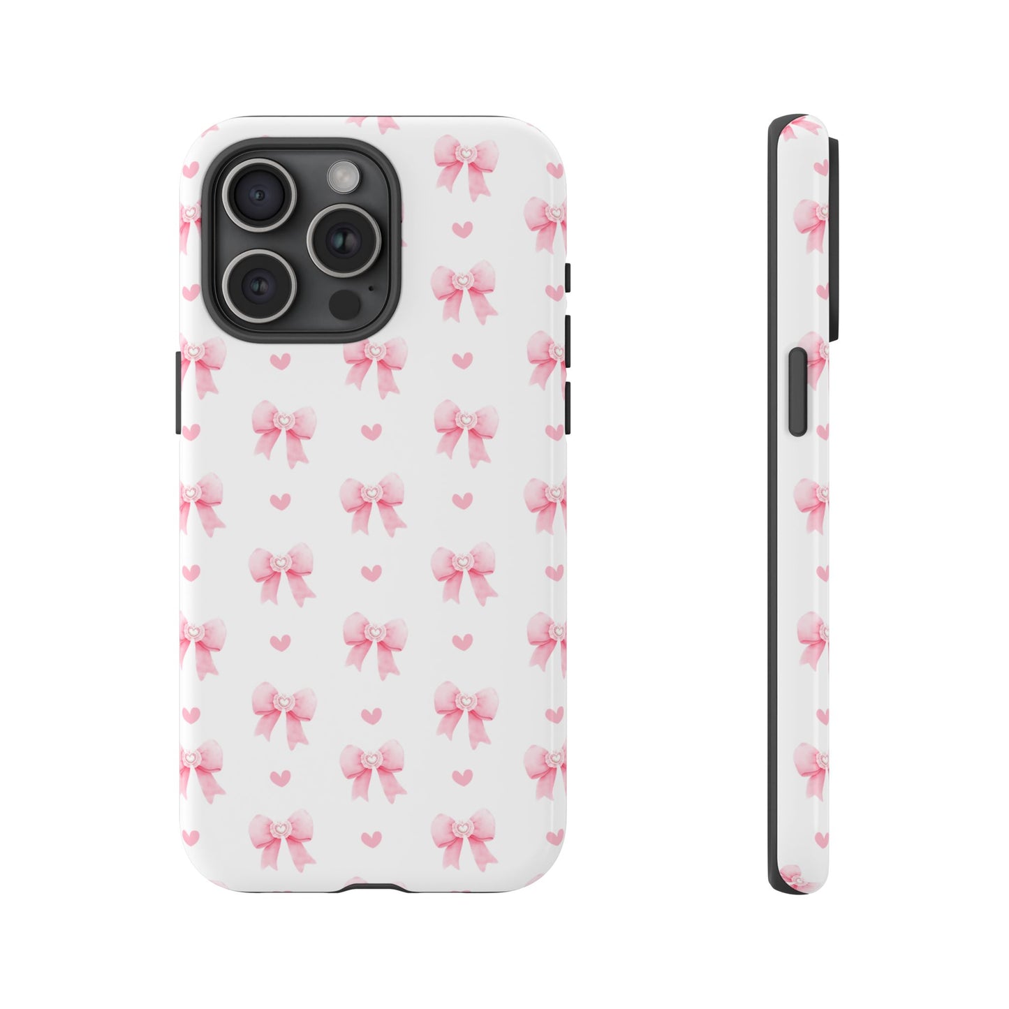 Pink Bow Pattern Phone Case — Cute Girly iPhone Protective Cover