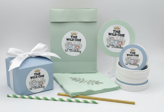 Birthday Stickers, The Wild One 1st Birthday, Waterproof Cup Labels, Jungle Safari Party Decor, Favor Sticker