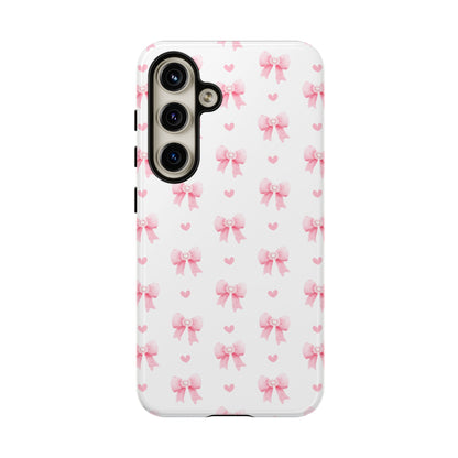 Pink Bow Pattern Phone Case — Cute Girly iPhone Protective Cover
