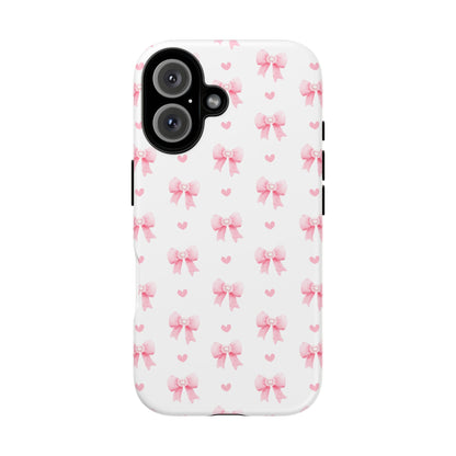 Pink Bow Pattern Phone Case — Cute Girly iPhone Protective Cover