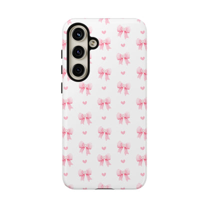 Pink Bow Pattern Phone Case — Cute Girly iPhone Protective Cover