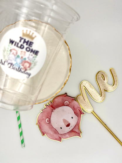 Cake Topper Safari, Jungle theme, jungle lion theme, wild one birthday