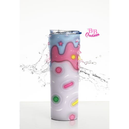 Ice cream dripping blue Patterned vinyl, resin art, waterproof vinyl,