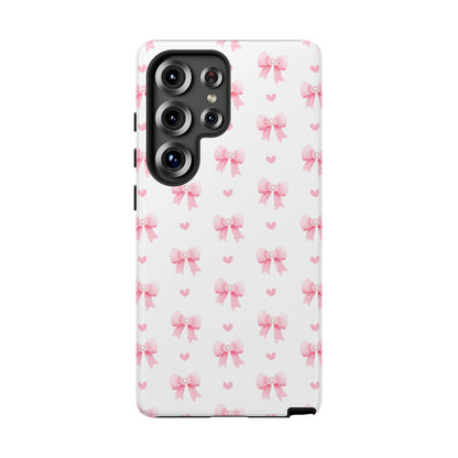 Pink Bow Pattern Phone Case — Cute Girly iPhone Protective Cover
