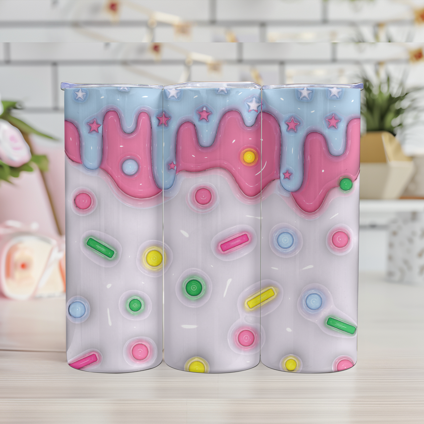 Ice cream dripping blue Patterned vinyl, resin art, waterproof vinyl,